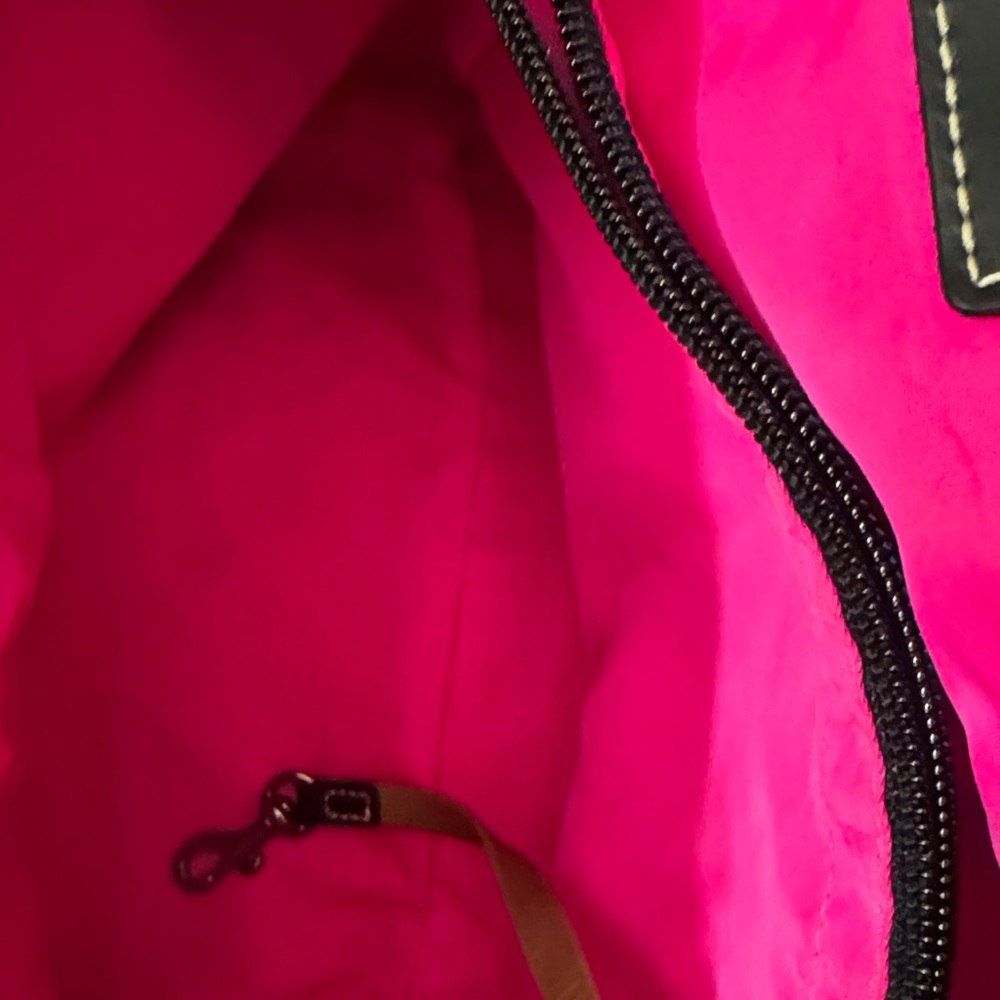 Dooney & Bourke Black Nylon Tote with Brown Suede Base - Picture 9 of 13